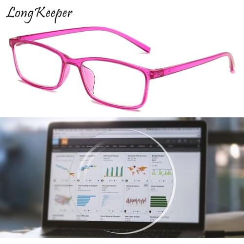 LongKeeper -0.5 -1 -1.5 -2 -2.5 -3 -3.5 -4 Classic Myopia Glasses With Degree Women Men Black Blue Anti-Blue Light Glasses Frame