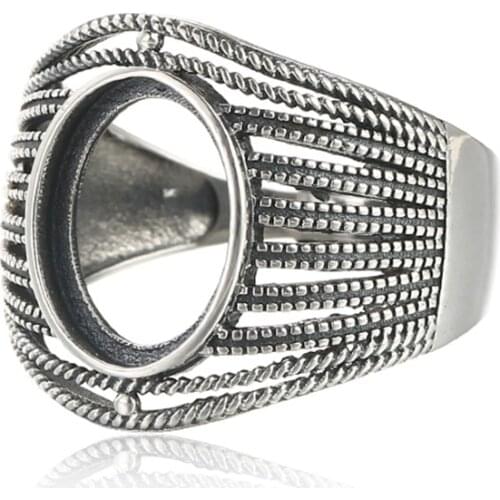 Ring Setting for 10x13mm Oval Cabochons Ring Blank Thai Sterling Silver Adjustable Ring Base SR0042