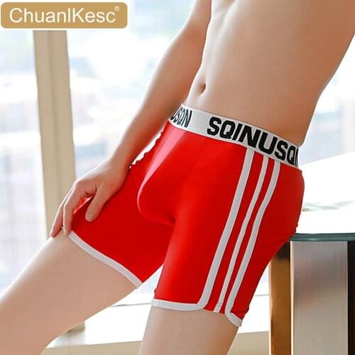 Mens Panties Sexy Long Flat Pants Pure Cotton Comfortable Sports Wear Resistant Leg Fashion Biker Shorts Cheap