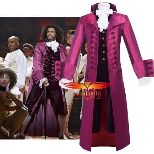 Musical Hamilton Thomas Jefferson Marquis de Lafayette Cosplay Victorian Costume Adult Men Outfits Medieval Trench Shorts Vest