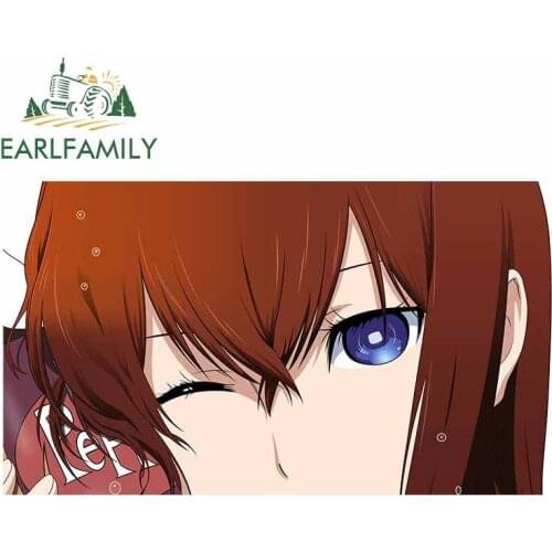 EARLFAMILY 13cm x 7.4cm Peeker Car Styling Stickers and Decals for Steins Gate Anime Graphics Surfboard Laptop Motorcycle Wrap