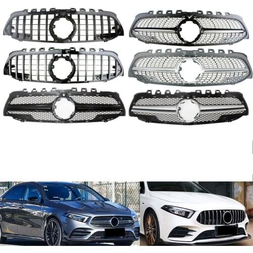 Front Bumper Racing Grill Billet Grille Cover For Mercedes-Benz W177 A-Class 2019 2020 2021 Diamond GT AMG