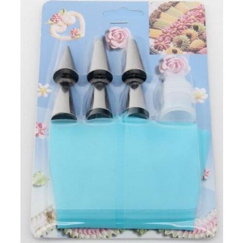 Useful Decorating Tip Set 6 PCS Sized Pastry Tube 1PC Dessert Decorator Bag 1PC Translator Christmas Cake Decorating Tools A202