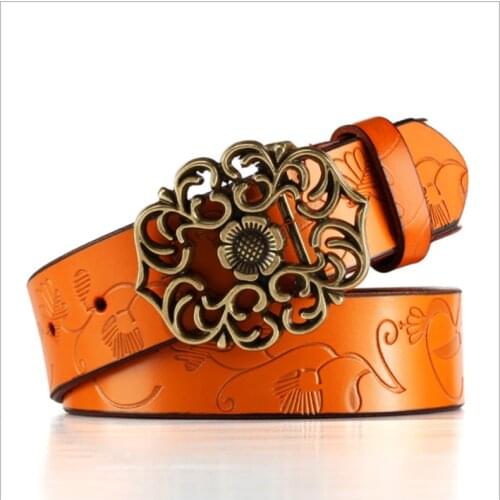 Aoluolan 3.2cm wide genuine leather belt for women luxury jeans belts high quality straps for belt female designer brand