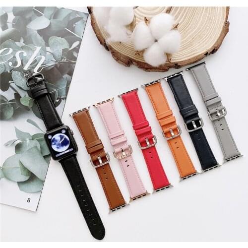 For Apple Watch Band 44mm 40mm 42mm 38 Leather Luxury Strap Designer Watchbands for iWatch Series 6 5 4 3 SE Watches Accessories