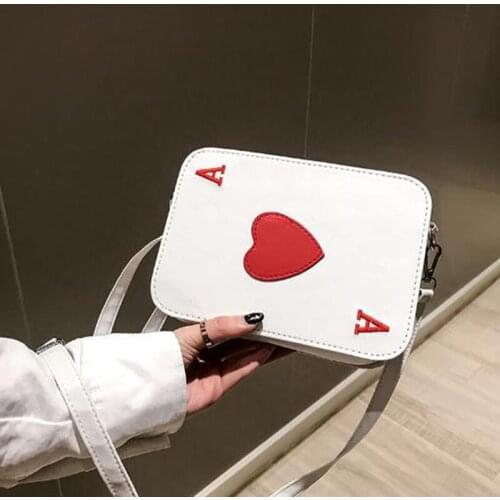 Crossbody Bags For Women Version Creative Funny Messenger Bag Playing Cards Shape Funny Heart Packing Cubes Shoulder Bag