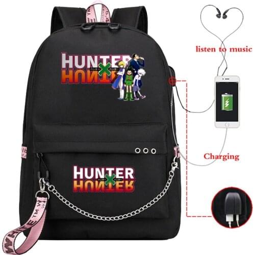 Anime Hunter X Hunter Backpack HunterXHunter Backpacks Teen Men Women Bag USB High Middle School University Quality Bookbags