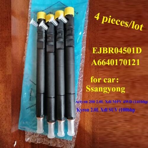 4 pieces Genuine EJBR04501D New Common Rail Fuel Injector A6640170121 for Ssangyong Actyon 200 2.0L Xdi MPV 4WD (141bhp)
