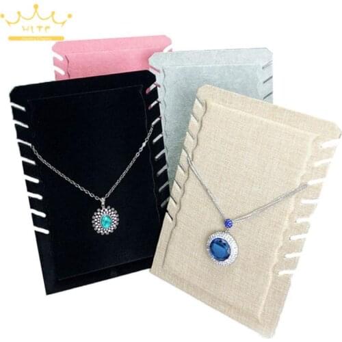 Velvet Necklace Display Rack Linen Foldable Pendant Display Rack Jewelry Multiple Necklace Display Rack