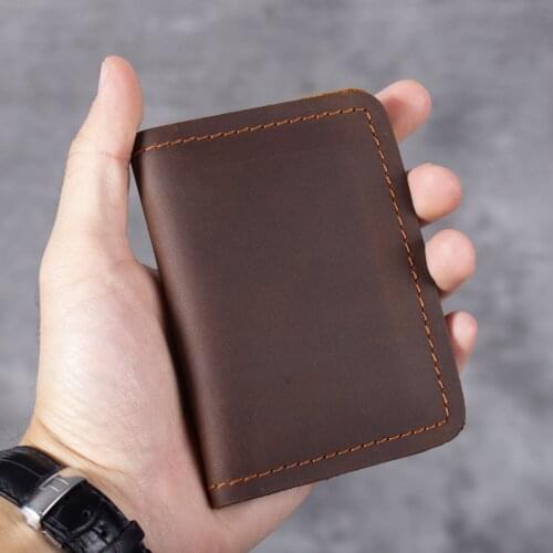 Genuine Leather Oxhide Clip Vintage Men Wallet Multi-function Document Bag Crazy Horse Style Top Layer Cow Leather Mens Clip