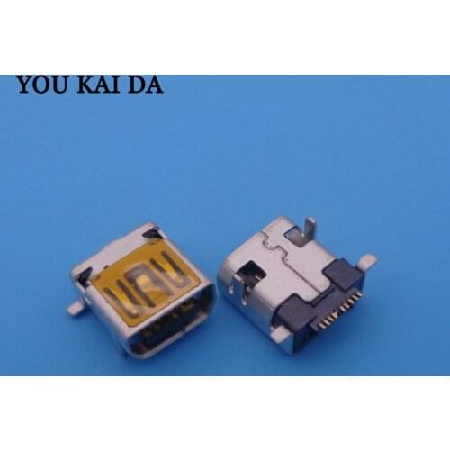 High Quality 10p 10pin Mini USB Connector, Mini usb charging port for Philips and digital product usb female jack 8mm 50pcs