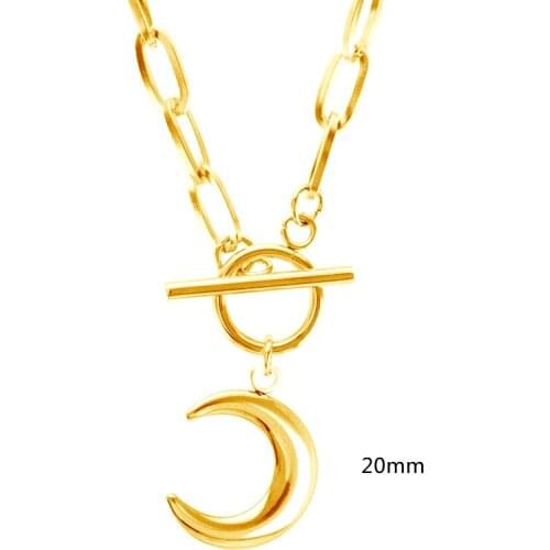 Stainless steel WOMEN Moon Short CHOKER NECKLACE GOLD COLOR Toggle PENDANT NECKLACE collares de moda Boho Jewelry Collier gift