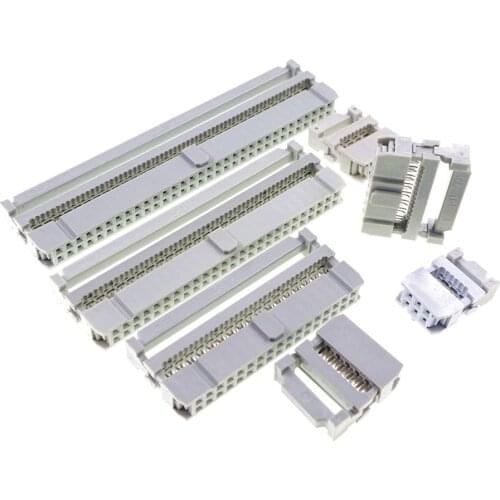 0.100" 2.54 mm IDC Socket Female 6 P 8 10 12 14 16 20 24 26 30 34 40 50 60 64 Flat Cable 1.27 mm Connector for Box Header Male