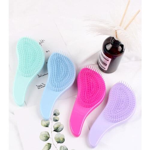 1pc Detangling Hair Brush Handle 9 Bright colors Magic Anti-static Tangle Comb Shower Massage Comb Salon Hairdressing