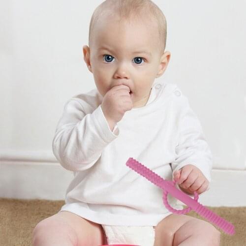 1Pcs Molars Baby Teether Food Grade Safe Toys Toddle Teething Straw Silicone Chew Dental Care Toothbrush Gift BPA Free