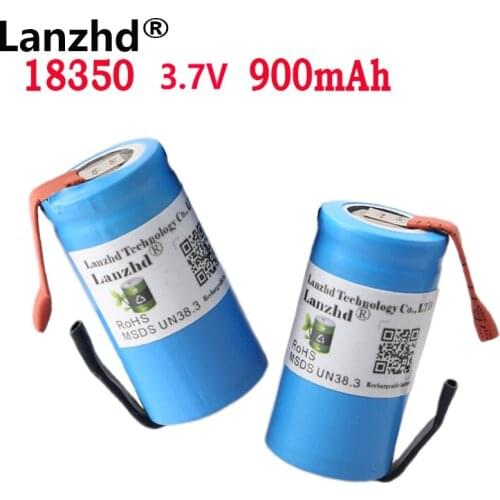 10pcs 18350 batteries DIY lithium 900mAh 10C rechargeable batteries Li ion 3.7V power cylindrical lamps For Electric tools