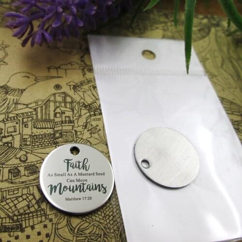 20pcs--"Faith As Small As A Mustard Seed..."stainless steel charms more style for choosing DIY Charms from Bible