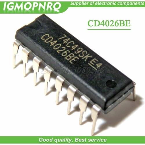 10pcs/lot CD4026BE CD4026B DIP-16 logic chip decimal counter / divider CD4026 New Original