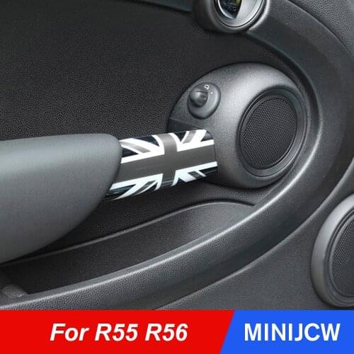2pcs Car Styling Door Handle Cover Handrail Housing Sticker For Mini Cooper One S JCW Clubman R55 R56 Hatchback Car Accessories