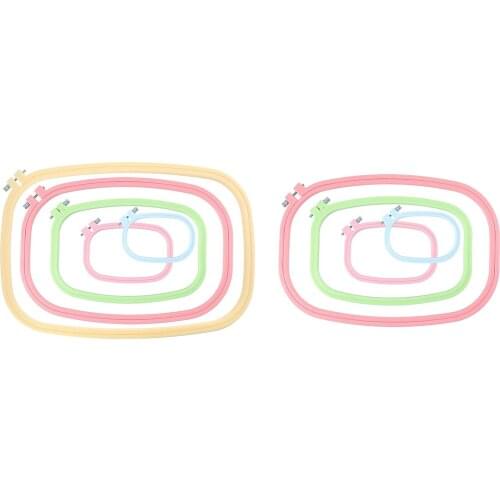 4/5Pieces Plastic Embroidery Hoop RIing Set Cross-Stitch Frame Needlework DIY