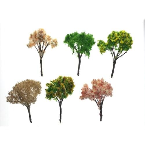 60 65mm Handmade Mental Wire 1/87 HO Scale Model(Flower)Trees Miniature Landscape Model Train Railway Layout Scenery