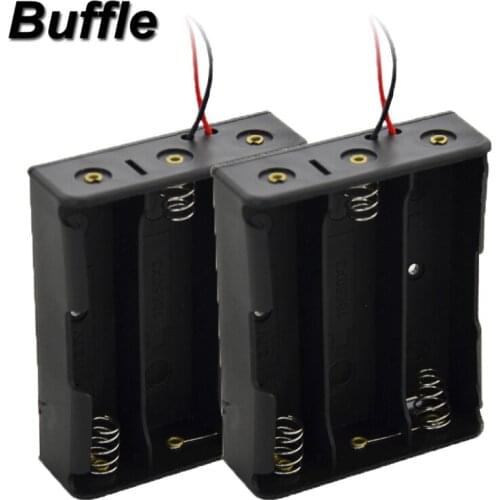 2x 18650 Battery Storage Box 3-Slot Charging Case Series Batteries with 8 Wire Leads 11.1V Line Length 150mm Holder with Pin