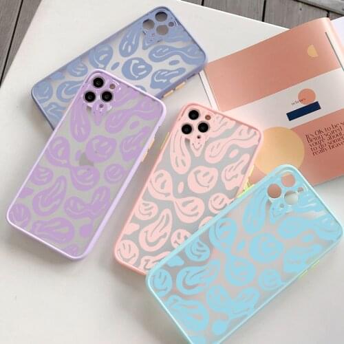 Funny Trippy Smiley Face Phone Cases for iphone 6s 7 8 Plus SE 2020 X XS MAX XR 11 12 Pro Max Hard Matte Back Shockproof Cover