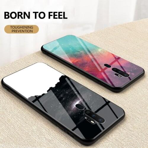 For OPPO A5 A9 A73 2020 A1K A3S A8 A52 A54 A73 A74 A91 A92S A94 Case Tempered Glass Hard Phone Cover Reno 2 Z 2Z 3 4 5 Pro Cases