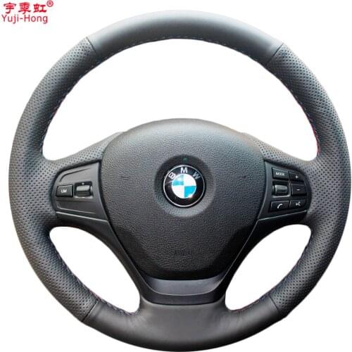 Yuji-Hong Artificial Leather Car Steering Wheel Covers Case for BMW 320i 2013 F30 316i 328i Hand-stitched Cover