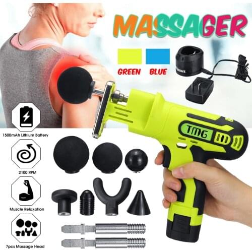 Electrical Back Neck Shoulder Body Massager Muscle Massager Guns Heated Kneading Home Massagem +7 Interchangeable Massages Heads