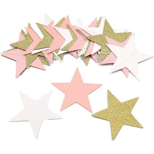 2.5M Long Paper Garland Star Shape Wedding Decor Fashion Wall Hanging Paper Star Garland Birthday Party Banner Girl Room Decor