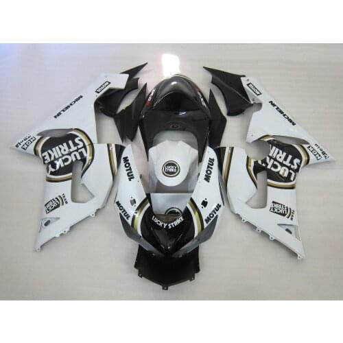 Customize fairing kit for Kawasaki fairings 2005 2006 white black LUCKY STRIKE bodowork set ZX6R 05 06 Ninja 636 aftermarket M8