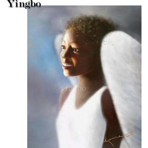 Rhinestone Diamond Painting African Angel Girl Fairy Picture Full Square Drill Diamond Painting Diamond Embroidery new arrival