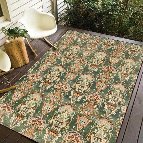 European Style Bedroom Bedside Carpet and Rugs Palace Ethnic Flower Print Tapete Living Room Kitchen Hallway Anti-Slip Floor Mat