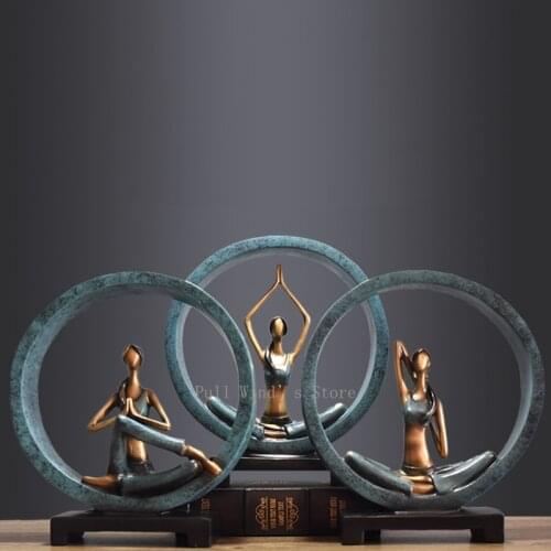 Beautiful girl yoga Standard action Sculpture resin Home Decor beautiful people statue desktop decoration