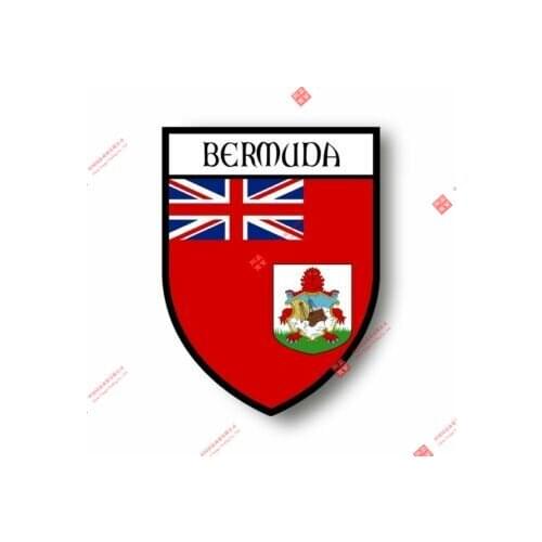 Creative PVC Stickers Decal Souvenir Vinyl Car Shield City Flag World Crest Bermudas Car Decal Decoration Laptop