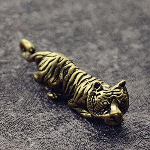 Brass Animal Statue Ornament Chinese Zodiac Tiger Desk Ornament