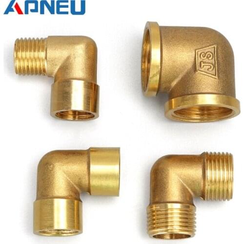 1/8" 1/4" 3/8" 1/2" Female x Male Thread 90 Deg Brass Elbow Pipe Fitting Connector Coupler For Water Fuel Copper