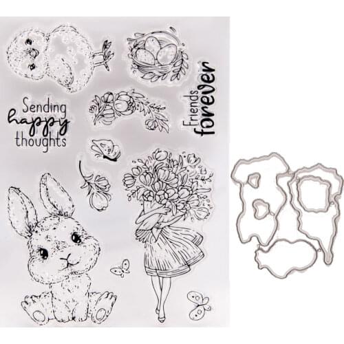 Metal cutting dies cut die and stamp Little girl flowers and anima mold Scrapbook paper craft knife mould blade punch stencils