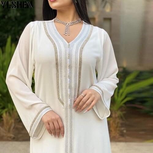 Fahion White Muslimah Two Pieces Robe Musulmane Turkish Abaya Dubai Muslim Dress Kaftan Robe Worship Service Abayas for Women