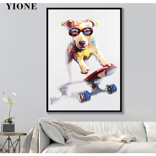 Graffiti Skateboard Dog Prints Wall Painting Creative Funny Animal Picture Print Modern Street Art Poster Decoration Home Decor
