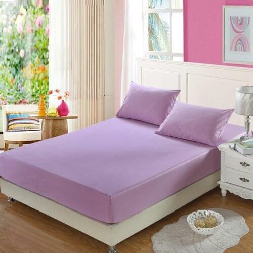 49 100% cotton Fitted Sheet non-slip mattress cover Four Corners With Elastic Band Solid color bed cover Multicolor optional