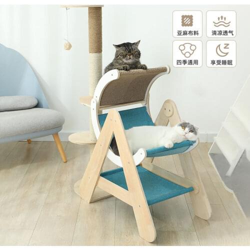 New Wooden Cat Climbing Frame Sisal Scratch And Abrasion Resistance Cat Scratching Post Grinding Claw Toy Pet Supplies