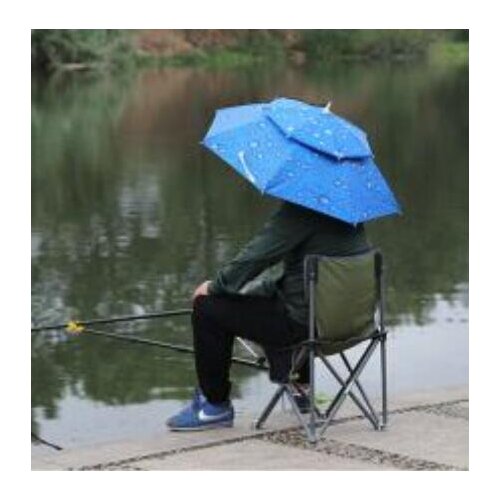 New Outdoor Foldable Sun Umbrella Hat Golf Fishing Camping Headwear Cap Head Hat 3 Color Double Level Thicken