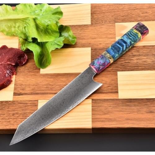 8 Inch Damascus Japanese Sashimi Knife Damascus Steel VG10 Kitchen Knife Wood Handle Chef Japanese Knives Kitchen Accessories
