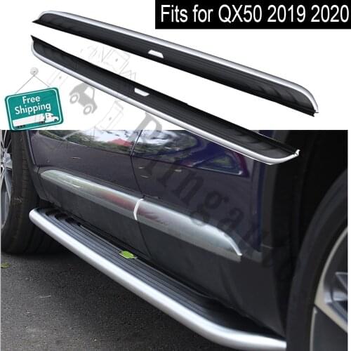 Fits for I.nfiniti QX50 2019 2020 2PCS running board side Nerf step bar pedal protector aluminum alloy