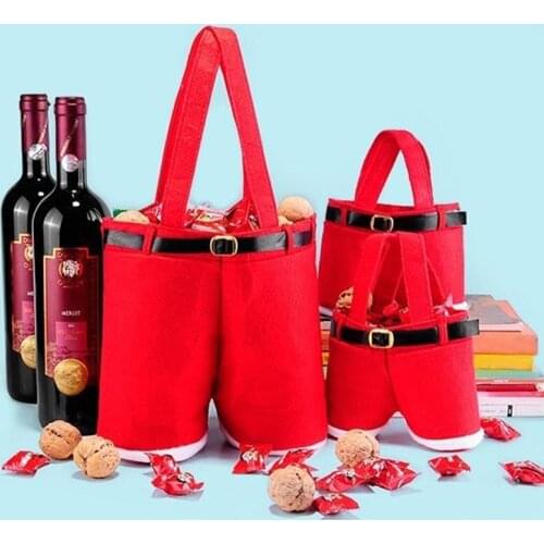 2020 Christmas Santa Pants Spirit Candy Bags Xmas Decoration Sack Cute Child Gift