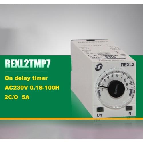 Schneider Electric REXL2TMP7 On delay timer 230VAC 5A 0.1S-100H 8-pin 2NO 2NC brand new original imported