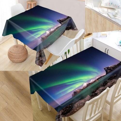 Aurora View Custom Table Cloth Oxford Print Rectangular Waterproof Oilproof Table Cover Square Wedding Tablecloth P