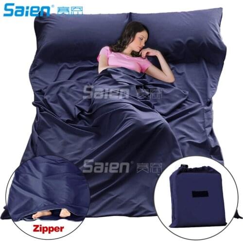 45.3x82.7’’Sleeping Bag Liner Camping Sheets Sleep Sack Camping Travel Bed with Bottom Open Travel Sheet Sleep Sack for Travel